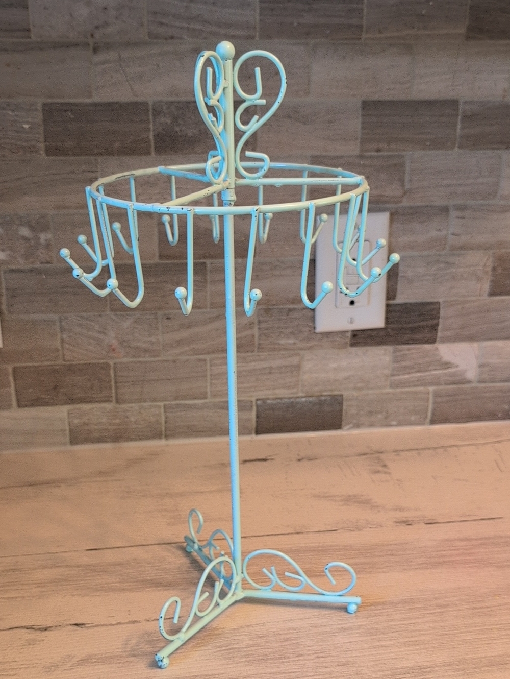 Turquoise Metal Jewelry Tree Stand